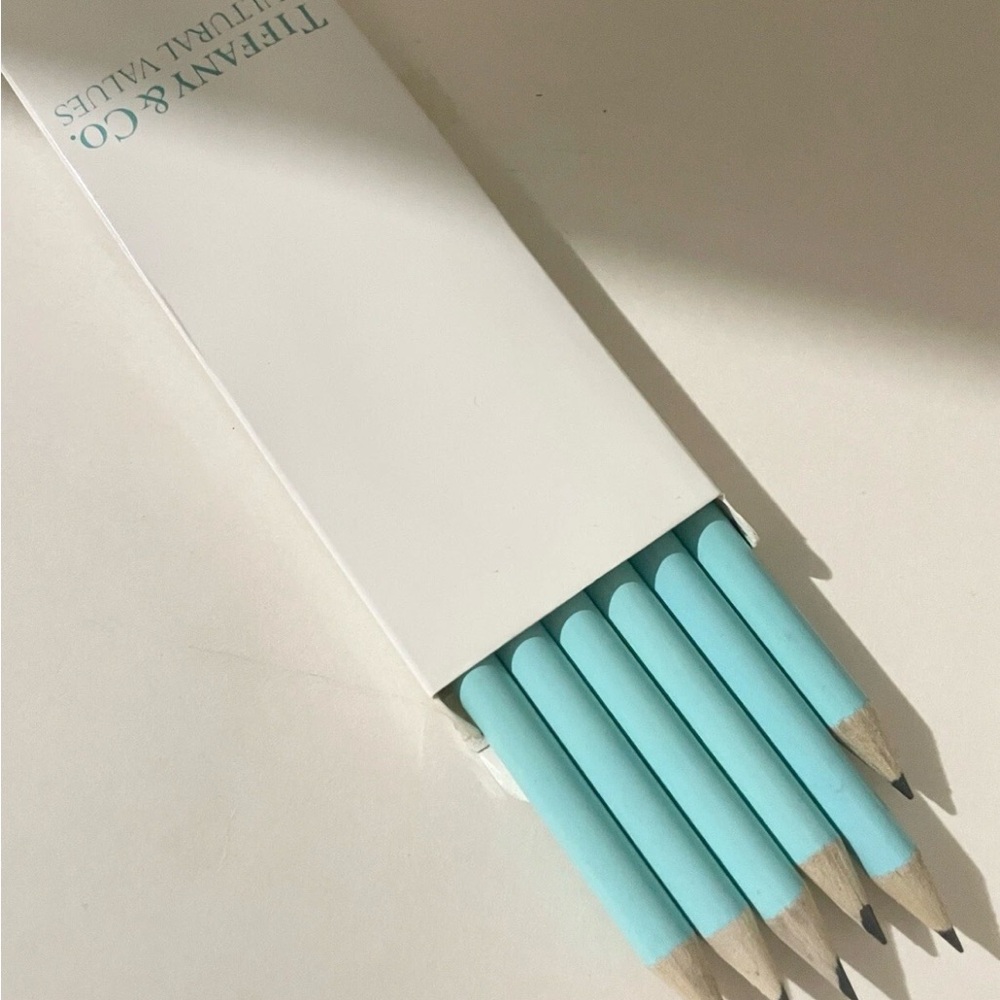 Tiffany & Co. Robin's Egg Blue Wooden Pencil Set
